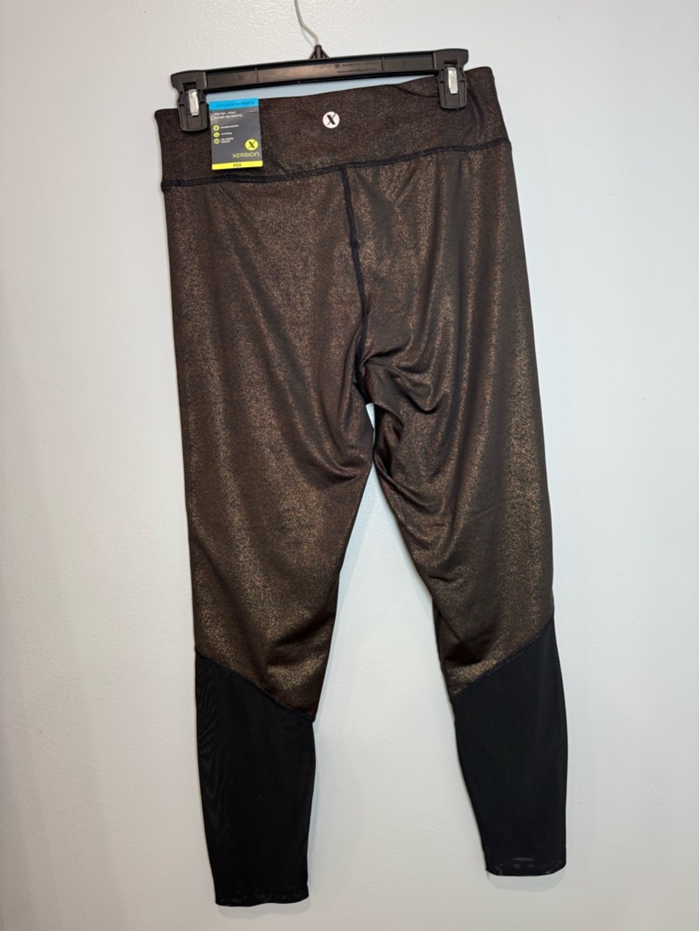 Xersion Performance Legging Mid-rise-fitted Jet Black Glitter Medium-Women's-NWT - Picture 2 of 12